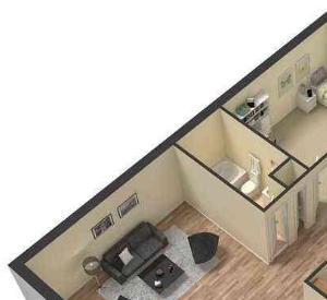 2 bed 1 bath
